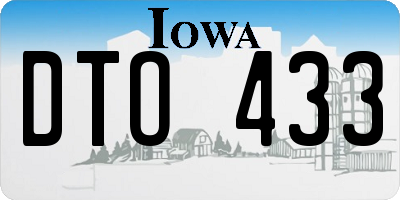 IA license plate DTO433