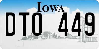 IA license plate DTO449