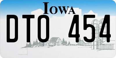 IA license plate DTO454