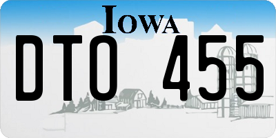 IA license plate DTO455