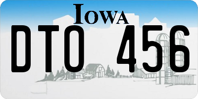 IA license plate DTO456