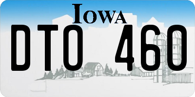 IA license plate DTO460