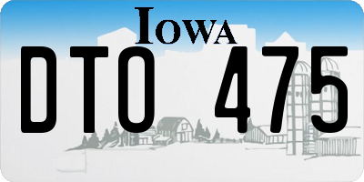 IA license plate DTO475