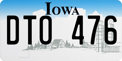 IA license plate DTO476