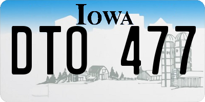 IA license plate DTO477