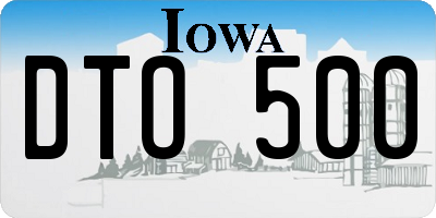 IA license plate DTO500