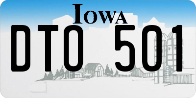 IA license plate DTO501