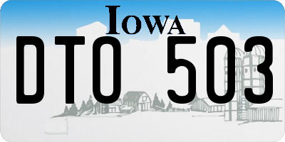 IA license plate DTO503