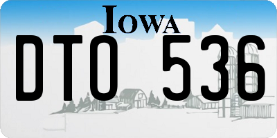 IA license plate DTO536