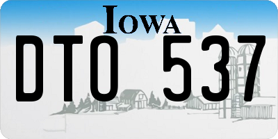 IA license plate DTO537