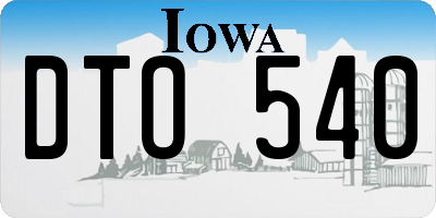 IA license plate DTO540