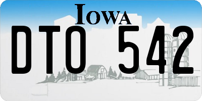 IA license plate DTO542