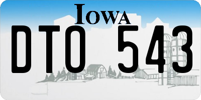IA license plate DTO543