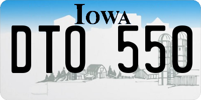IA license plate DTO550