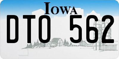 IA license plate DTO562