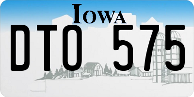 IA license plate DTO575