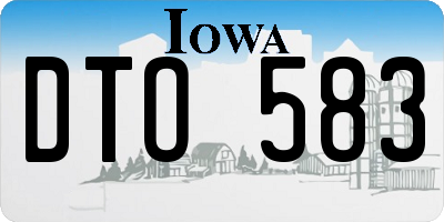 IA license plate DTO583