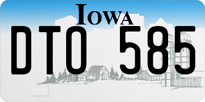 IA license plate DTO585