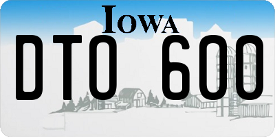 IA license plate DTO600