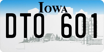 IA license plate DTO601