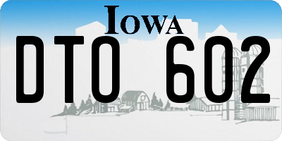 IA license plate DTO602