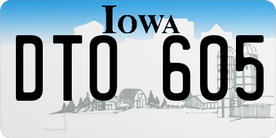 IA license plate DTO605