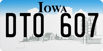 IA license plate DTO607