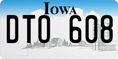 IA license plate DTO608