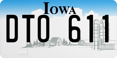 IA license plate DTO611