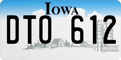 IA license plate DTO612