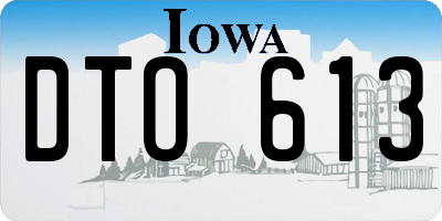 IA license plate DTO613