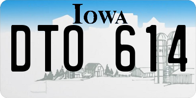 IA license plate DTO614