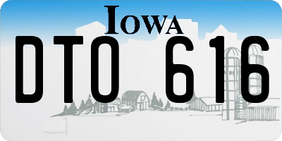 IA license plate DTO616