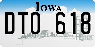 IA license plate DTO618