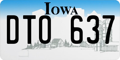 IA license plate DTO637