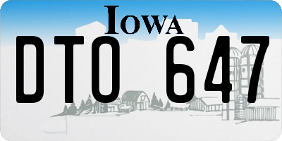 IA license plate DTO647