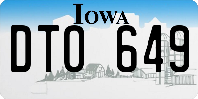 IA license plate DTO649
