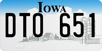 IA license plate DTO651