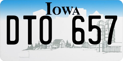 IA license plate DTO657