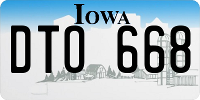IA license plate DTO668