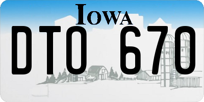 IA license plate DTO670