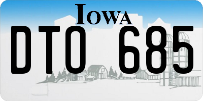 IA license plate DTO685