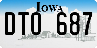 IA license plate DTO687