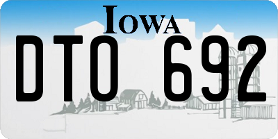 IA license plate DTO692
