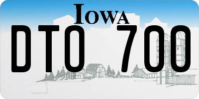 IA license plate DTO700