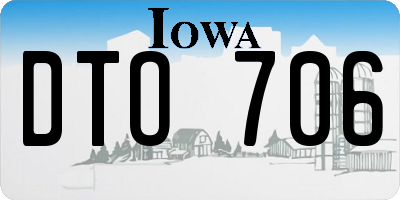 IA license plate DTO706