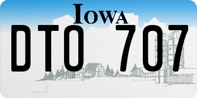 IA license plate DTO707