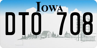 IA license plate DTO708