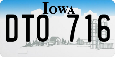 IA license plate DTO716