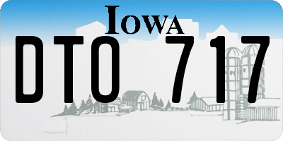 IA license plate DTO717